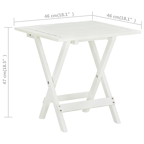 Table basse d'extérieur blanc bois d'acacia table de jardin terrasse