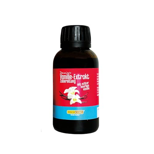 DECOCINO Vanille-Extrakt (100 ml) natürlicher Vanille Geschmack ohne Alkohol, aus Madagascar Bourbon – für Kuchen, Torten und Getränke – Vegan