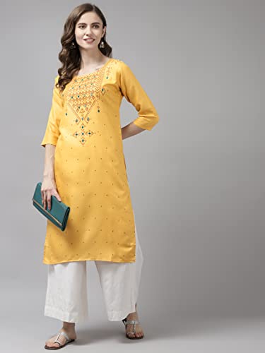 Image of Aarika Womens Yellow Color Printed Kurti