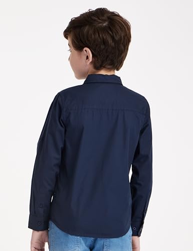 Image of Amazon Brand-Symbol Boy's Cotton Regular Shirt (Symaw22Shr02 Navy 2 6-7 Years)