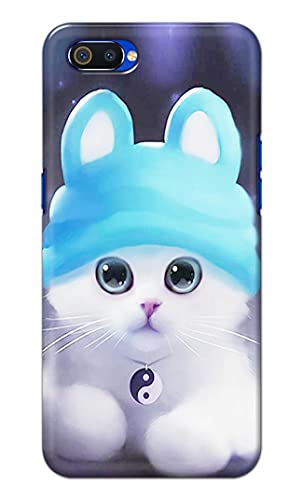 Image of Chinese Cutie Kitten Cat Big Eyes Lovely Girl Ears Hard Back Case Cover for Realme C2 / Oppo A1K, RMX1941, CPH1923 Back Cover -(J5) VNS2221