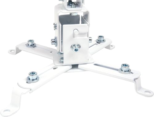 SCHWAIGER Beamer Deckenhalterung Wandhalterung Projektor Halterung universal neigbar drehbar schwenkbar 20kg Tragkraft Wand Decke weiß für Heimkino Büro Wohnzimmer Konferenzraum