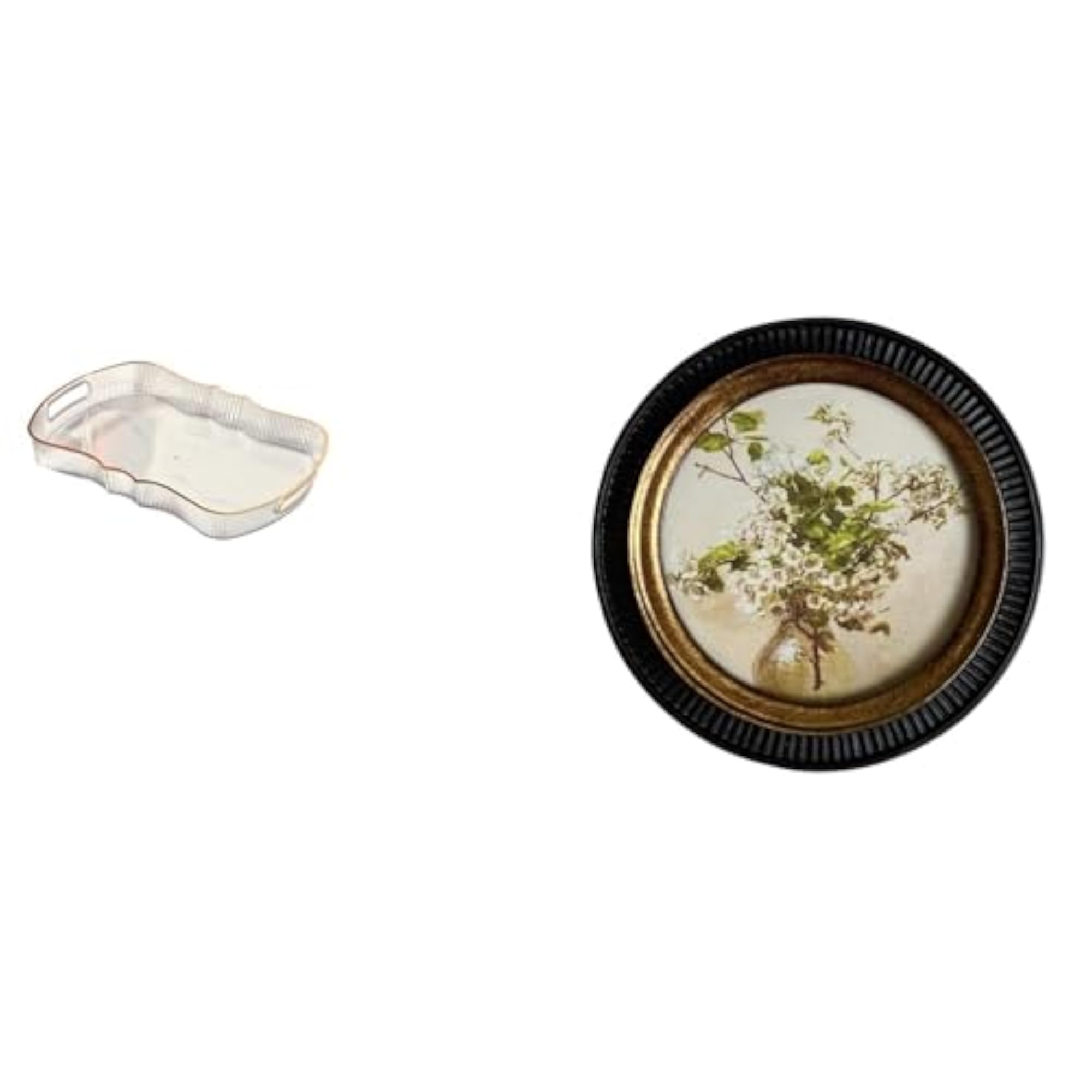 Elegant Resin Vanity Tray with Ornate Embossed Design