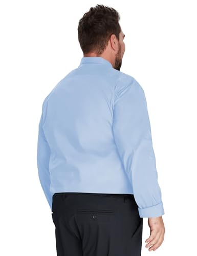 Idtswch Mens Tall Loose Fit Dress Shirt Stretch Wrinkle-Free Button Down Long Sleeve Collar Shirt Sleeve (35-36" or 37-38")2