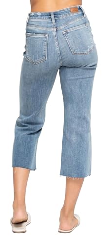 Judy Blue Women's High Waist Destroy Wide Leg Crop Jeans2