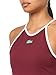 Lacoste Womens Halter Neck Sleeveless Slim Fit Classic T-Shirt, Bordeaux, Small
