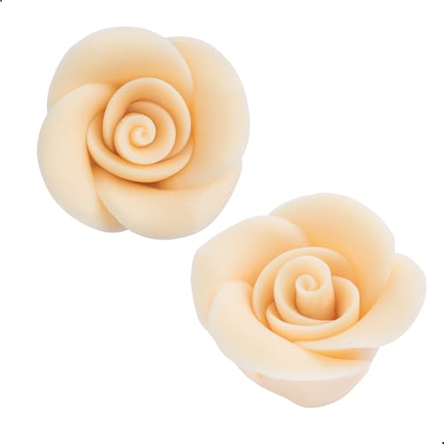 Günthart 36 Stück Marzipan Rosen groß, Größe 37 x 24 mm, rot, rosa, gelb, weiss, orange für Hochzeitstorten