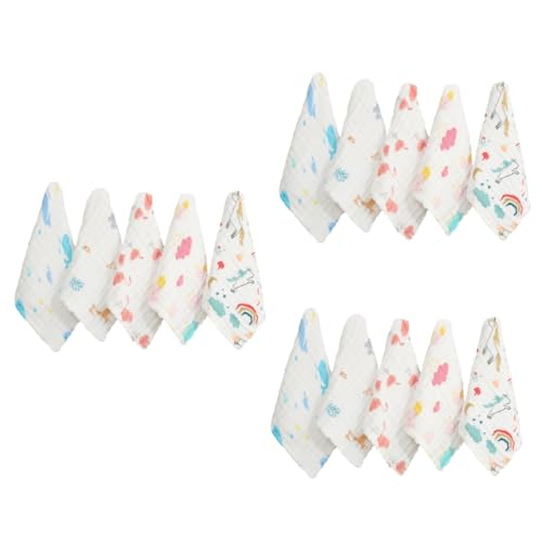 ibasenice 15 Piezas Toallita para Bebé Toalla De Algodón para Bebé Toallas con Capucha Toallas Absorbentes Baberos De Algodón Pañuelo De Algodón para Bebé Toalla De Lavado Infantil Toallas