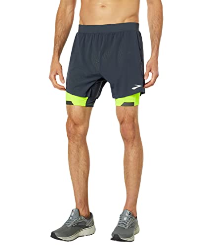 BROOKS 211405044 Run Visible 5' 2-in-1 Short Shorts Herren Asphalt/Nightlife Größe 25