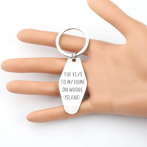 CENWA Ron Quote The Keys To My Home On Whore Island Keychain Movie Inspired Gift (whore island K)3