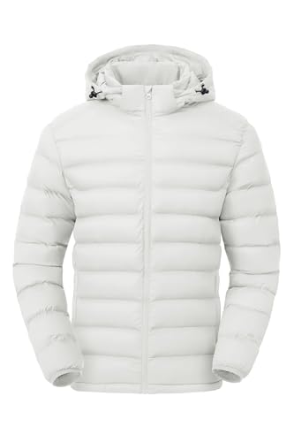 Image of Gopune Men's Lightweight Puffer Jacket Detachable Hooded Water Resistant Puffy Winter Down Jackets for Snow Ski Travel