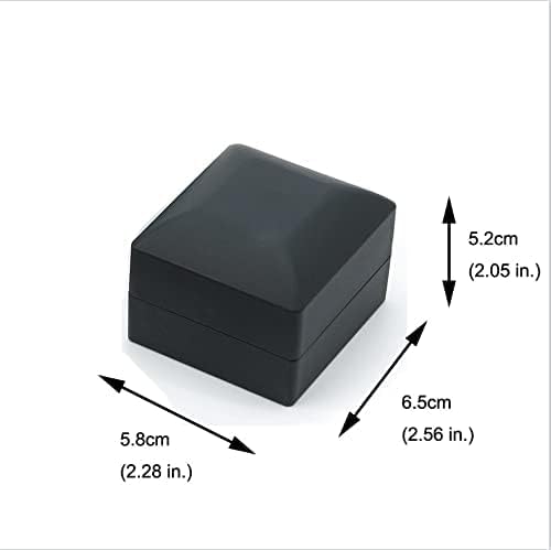 Miniatura 5 de Aiosa Caja de anillo LED, diseño de eslabones sin costuras, joyero, exhibición de joyas, para propuestas, compromisos, bodas, anillos de diamante