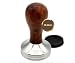 Produktbild LUXCO Design Kaffee Tamper Set - Tamper 58mm (genau 58,55 mm) - aus hochwertigem Edelstahl mit Echtholz Griff - inkl. Gratis Silikon Ablage Matte - Barista Espresso Stempel - Siebträger Zubehör