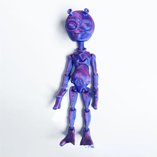 Bpetga 3D Alien Model with Movable Joints (Blue-Red)