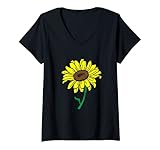 Photo Gallery donna beautiful sunflower design summer floral graphic positività maglietta con collo a v Photo Gallery donna beautiful sunflower design summer floral graphic positività maglietta con collo a v