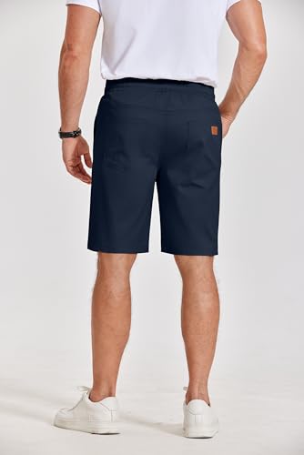 Image of COOFANDY Mens Casual Shorts Cotton Elastic Waist Drawstring Shorts Lightweight Summer Beach Shorts