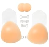 RHYFF Adhesive Bra Strapless Sticky Push Up Silicone Reusable Invisible Lifting Bra for Women with Nipple Covers(RWX001-M) Nude