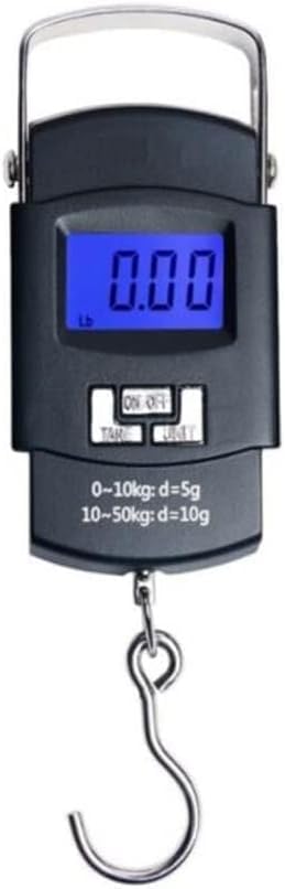 50kg Digital Hanging Scale - Electronic Fish Scale, Luggage Weight Measure, 10g Precision Kitchen Hook Scale for Travel & Fishing - Portable Weight Tool