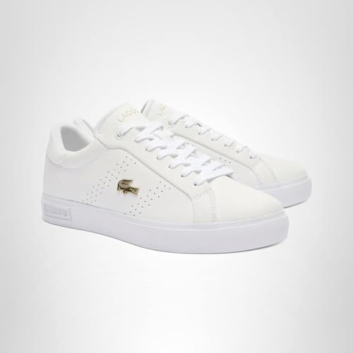 Lacoste Women's Powercourt Sneaker, White/Gold, 9