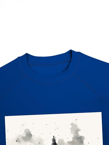 Camiseta de protección solar para hombre con protección UPF 50+ manga larga camisa de natación compresiva estilo pintura china miniatura 4