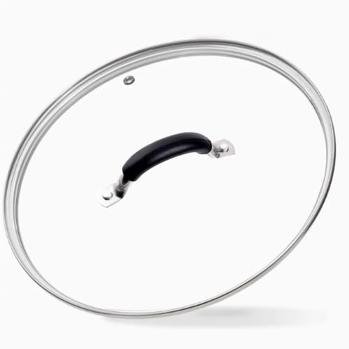 8 Inch Tempered Glass Lid for Lodge 8 Cast Iron Skillets & 2QT Dutch Ovens -Stainless Steel Handle and Rim (8 INCH LID)