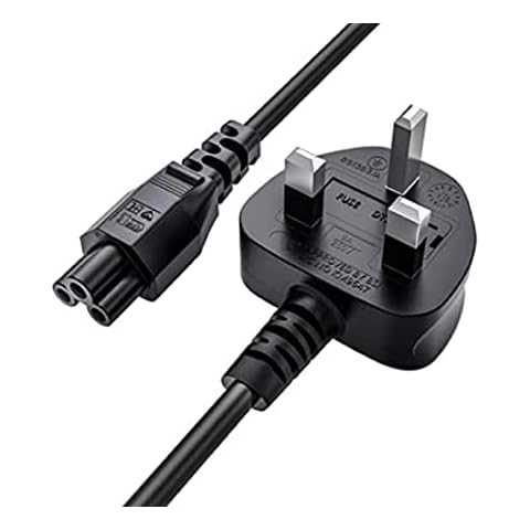 3 Pin UK (3 Prong Clover Leaf) 1.8 Meter Long Power Cable/Lead/Cord for all Type of Laptop Adapters charger - PARTS4U® Cover
