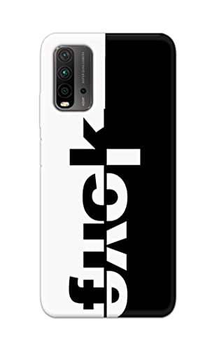 Image of PRINTFIDAA One Words Fukc Love Creative Art Innovative Wonderfull Printed Designer Hard Case for Redmi 9 Power Back Cover -(e) RPM1003