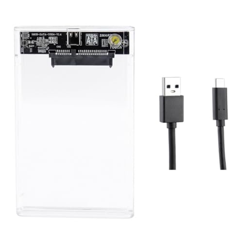 Rastapulz Caja de disco duro transparente de estado sólido 2,5 de solo lectura para portátiles mecánicos móviles 6G , duradero, fácil instalación