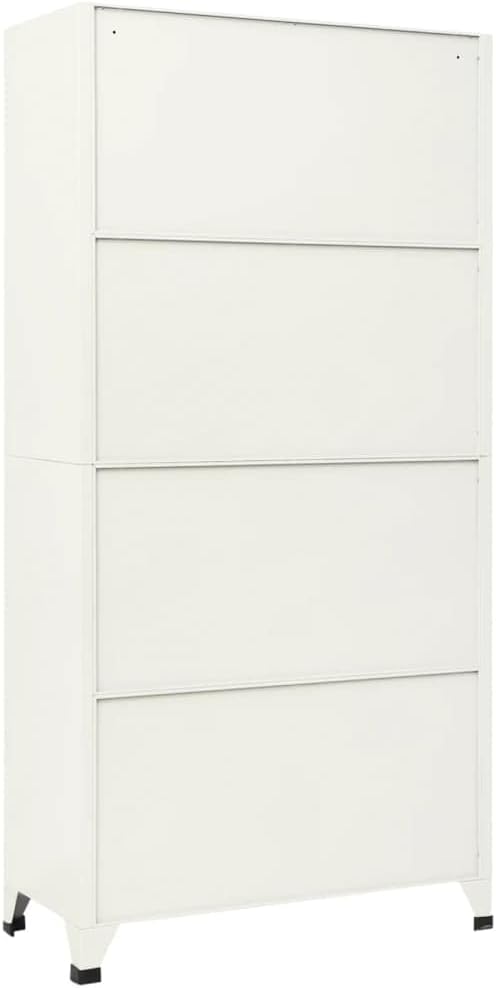 Steel Cabinet Locker with 18 Compartment Doors and Cam Locks for Secure Storage in Grey and Blue Finish