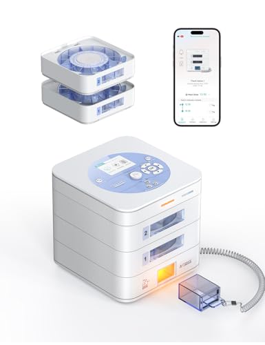 28-Day(1X) Automatic Pill Dispenser (Expandable Tray) – App & On-Device Setup by Family, LCD Display, Digital Lock, Sound & Light Alerts- Safe Medication Organizer for Dementia Seniors(2-Tray, White)