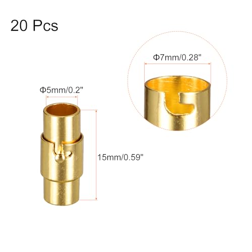 uxcell Leather Cord End Clasp, 20Pcs 5mm Hole Leather Clasps - Image 2