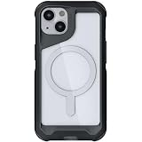 Ghostek ATOMIC slim iPhone 13 Case Black with MagSafe Ring Magnet Crystal Clear Back Design Aluminum Metal Bumper Tough Shockproof Heavy Duty Protection Designed for 2021 Apple iPhone13 (6.1') (Black)