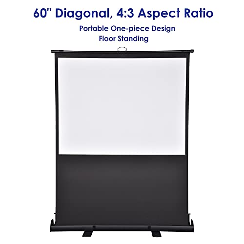 Yescom FBA_16PJS016-P60R43-PU Instahibit 60 Inch Pull Up Portable Floor Projector Screen 48 Inchx36 Inch 1.3 Gain 4:3 Hd Projection Screen Aluminum Case Home Office Mobile Working thumb #3