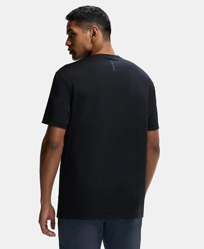 Image of Jockey MV37 Men Recycled Microfiber Elastane Stretch Fabric Round Neck Half Sleeve Breathable Mesh Active Wear T-Shirt