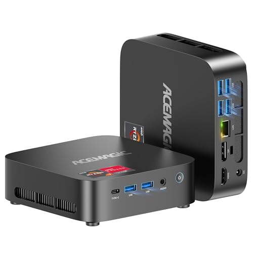 ACEMAGICIAN Kron Mini K1 Mini PC Gaming, AMD Ryzen 5 7430U (equiv to 5850U, 6C/12T, Up to 4.3Ghz), 16GB DDR4 512GB SSD Mini PC Computers Micro Desktop PC 4K Triple Display WiFi6 BT5.2