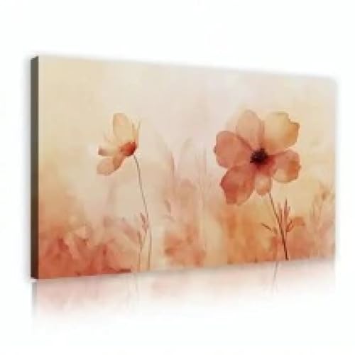 Aquarelle rose sur toile pour salon romantique et chambre