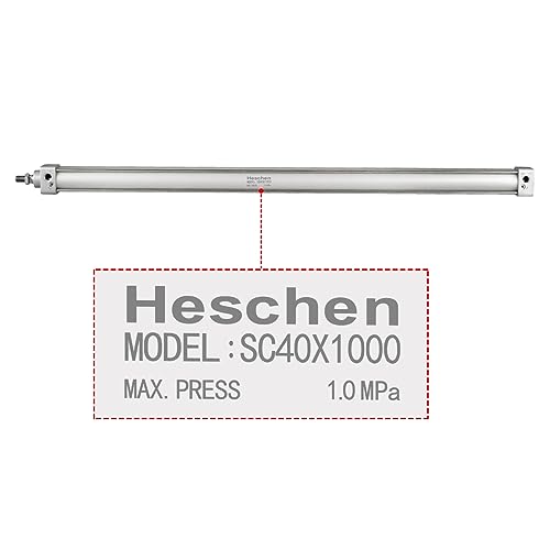 Heschen Pneumatischer Standardzylinder, SC 40-1000, PT1/4-Zoll-Anschluss, 40 mm Bohrung, 1000 mm Hub, doppeltwirkend