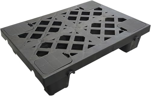 GPECTIFO Belüftete Sicherheits-Lagergitter aus Polyethylen hoher DichteKunststoffpalettenNestbare Transportpaletten zur LagerungEinfaches Stapeln(Black)