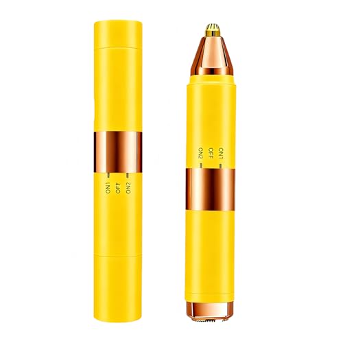 Image of Acavado 2-in-1 Dual Head Eyebrow Trimmer & Flawless Facial Hair Removal for Women, Painless & Gentle Facial Hair Remover for Brows, Chin, Upper Lip, Cheeks, Type-C Charging for Women,Yellow