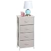mDesign – Ladekast met 4 lades – opberger/organizer – voor slaapkamer/babykamer/kantoor – stof – linnen