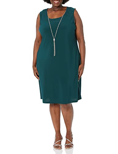 Image of R&M Richards Women's Elegant 2-Piece Shift Dress with Pleated Shimmer Duster Jacket for Mother of the Bride, Cocktail Attire