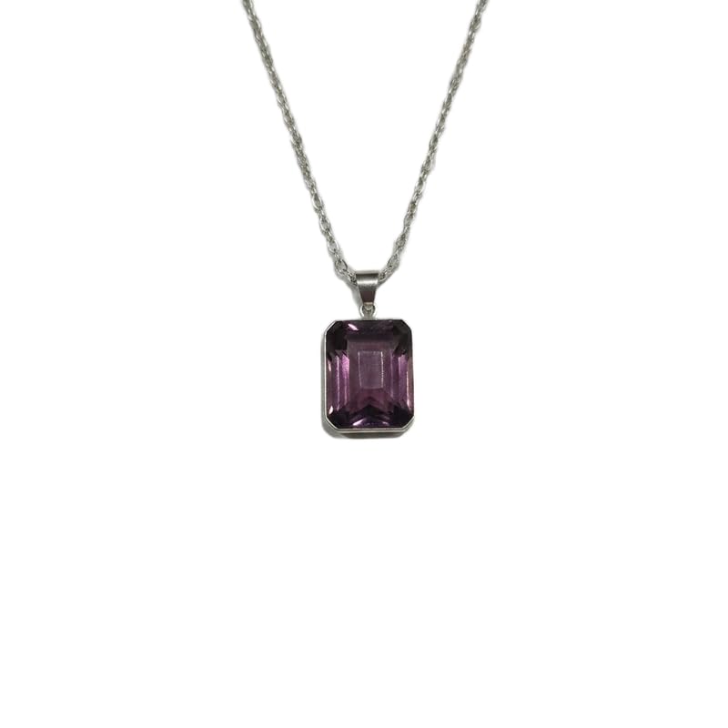 Pendentif en quartz violet naturel LKBEADS, le cadeau idéal avec sa chaîne de 45 cm