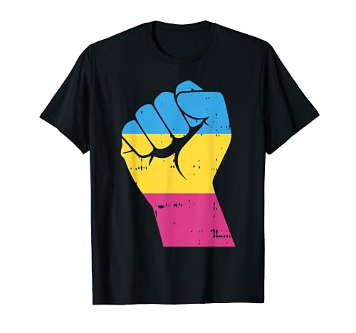 LGBT Resist Fist Vintage Hand Pansexual Flag Pan Pride Gift Maglietta