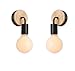 Produktbild XIHOME 2er Pack minimalistische Holzdekor schwarz Wandleuchte dekorative Lampe,rustikale Land Wandleuchte Leuchte Montage Lampen E27 Max 60W