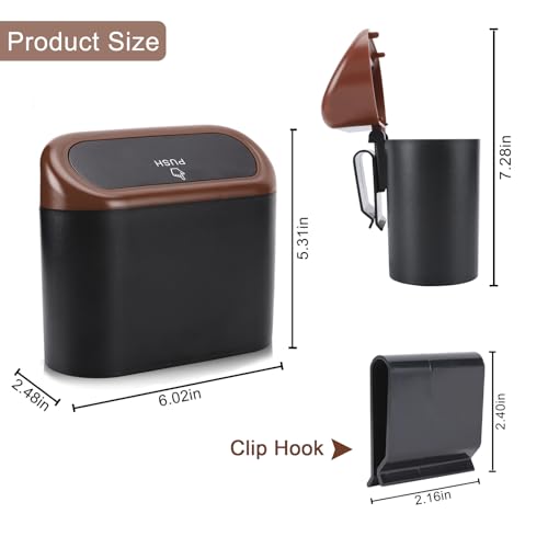 Image of Accmor Car Trash Can with Lid, Leakproof Vehicle Trash Bin Auto Dustbin Organizer, Waterproof Mini Garbage Bin Trash Container with Garbage Bag for Automotive Car, Home, Office, Kitchen