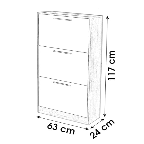Meuble à chaussures effet chêne 63cm Urban Living PRATIK