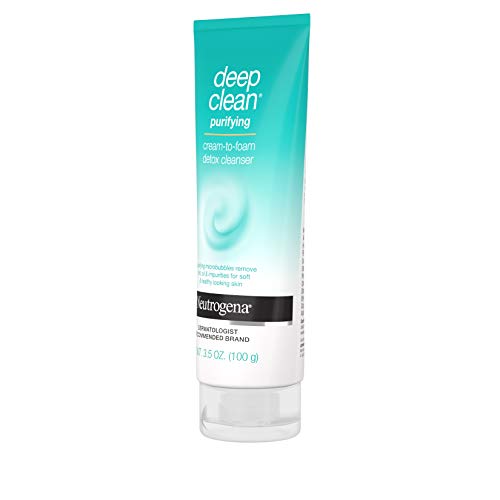Neutrogena Deep Clean Purifying Cream-To-Foam Detox Facial Cleanser, Pore Cleansing & Oil Eliminating Non-Comedogenic Face Wash, 3.5 Oz #TOP2