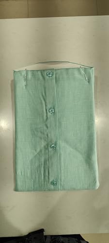 Image of Spindraw Pure Linen Casual Shirt, Mint Green, Classic Collar, Regular Fit, Button-Down Closure