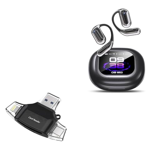 BoxWave Smart Gadget Compatible with EUQQ YYK-Q16-PRO-AI Language Translation Earbuds (2.5 in) - AllReader SD Card Reader, microSD Card Reader SD Compact USB - Jet Black