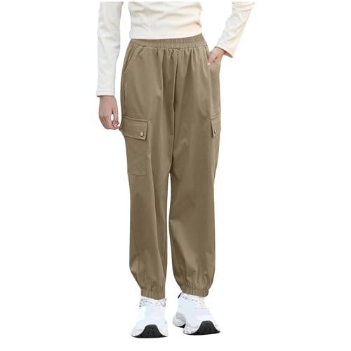 Cargo Sweatpants for Boys Elastic Waist Casual Baggy Workout Joggers Comfy Active Outdoor Hiking Trousers with Pockets